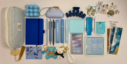 Blue Aesthetic Gift Set – Minimal Notebook & Accessories Bundle